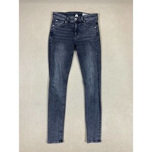 Rag&Bone Cate Mid‎ Rise Skinny Womens 24 Jeans Black Opal Low Rise Cotton Blend
